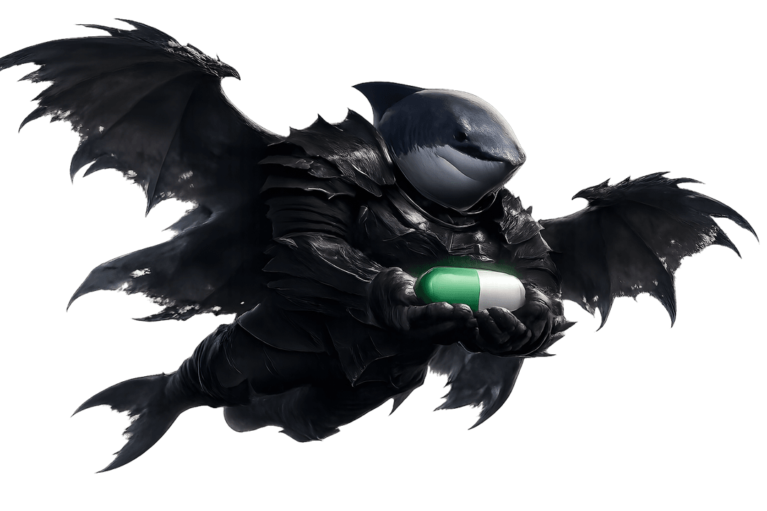 DARKSHARK FLYYN levitating in place